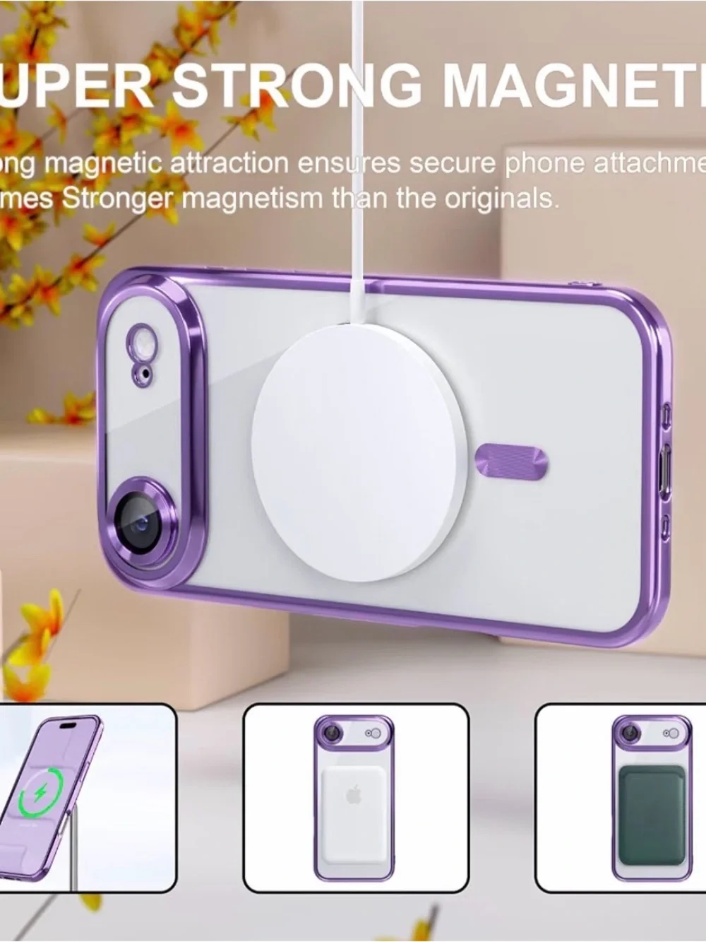 I phone 17 AIR case compatible with MagSafe light purple NEW